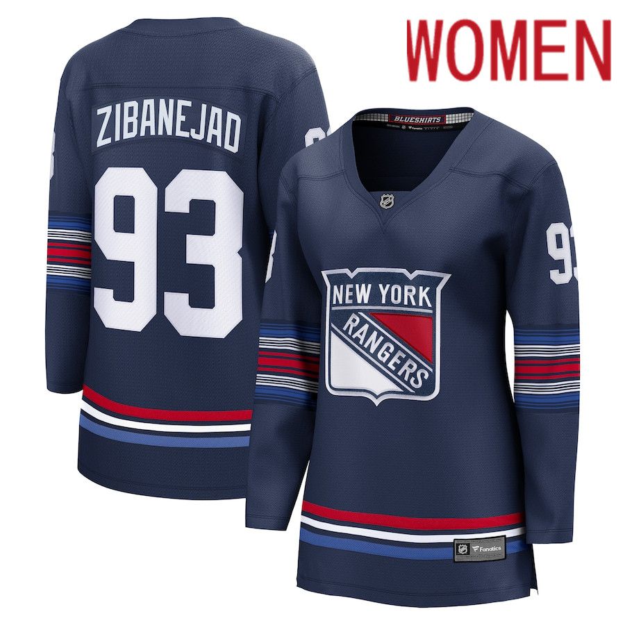 Women New York Rangers #93 Mika Zibanejad Fanatics Branded Navy Alternate Premier Breakaway Player NHL Jersey->new york rangers->NHL Jersey